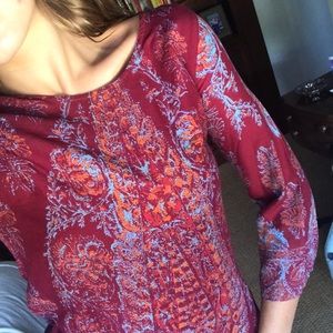 Billabong Maroon Patterned Mini Dress
